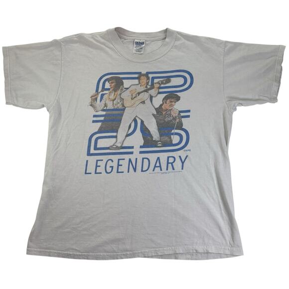 Vintage y2k Elvis Presley 'EP 25 Legendary' Music Men's XL White T-Shirt - Picture 1 of 9